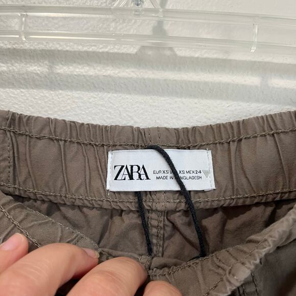 Zara Brownish Khaki Parachute Wide Leg Pants Size XS - Picture 3 of 7